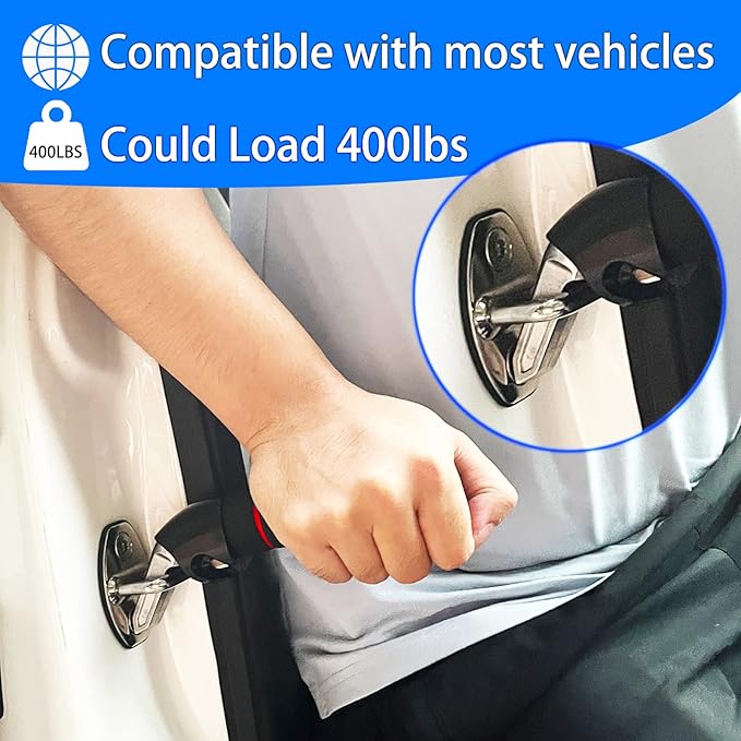 2Pack Car Door Handle for Elderly Car Handle Assist Support Multifunction Handle for Elderly and Handicapped (Red)