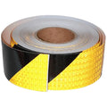 Yellow Black Reflective Tape Outdoor Waterproof 3 inch X 166 feet, High Visibility Hazard Conspicuity Safety Industrial Marking Tape