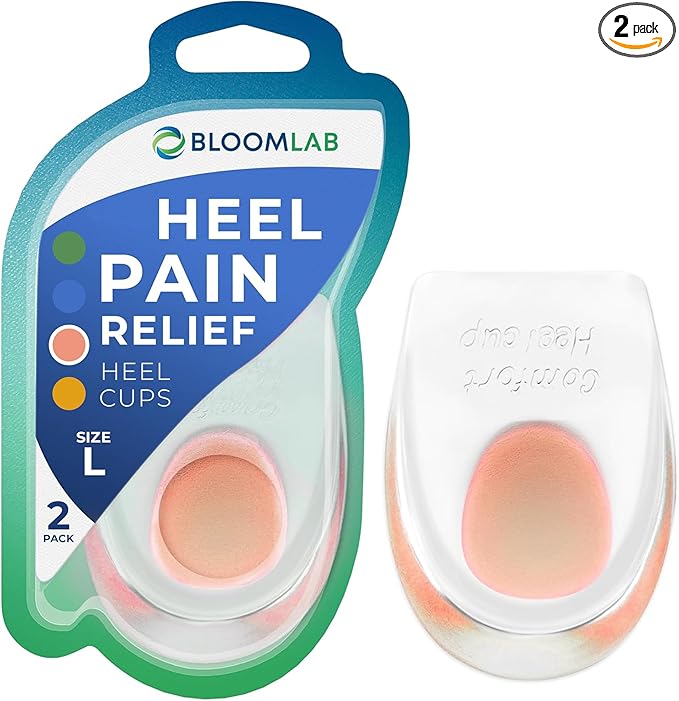 Gel Heel Pads, 2 Pack, for Achilles Tendonitis, Shoe Wedge Inserts for Plantar Fasciitis, Bone Spur, Foot Pain Relief Support, Comfort Cushion Insoles for Women/Men
