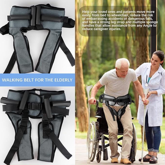 Transfer Belt with Leg Loops, Durable and Wear Resistant Geriatric Walking and Toddler Belt, Medical Nursing Safety Gait Assist Device for Bariatrics Pediatric Elderly Occupational Supplies