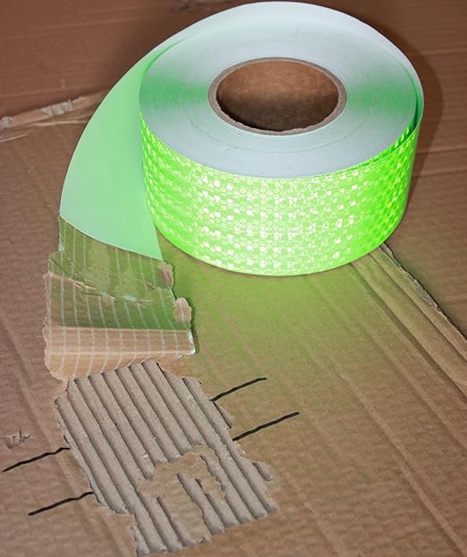 Green Reflective Tape Outdoor Waterproof 3 inch, High Visibility Hazard Conspicuity Safety Industrial Marking Tape (166 feet)