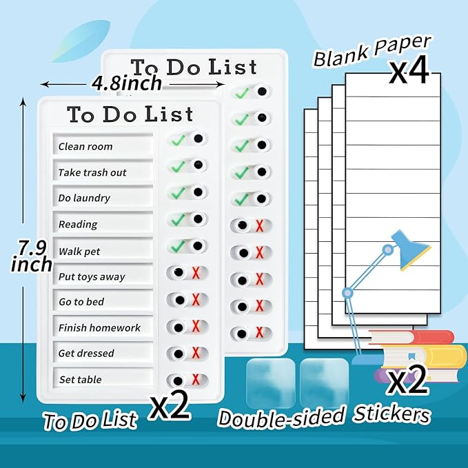 2 Pieces Chore Chart for Adults to do List My Chores Checklist Task Board Sliding Routine Chart for Kids Rv Reminder