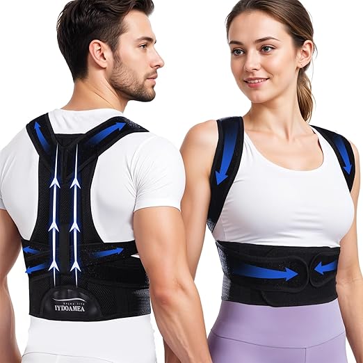 IYDoaMea Posture Corrector for Women and Men ( Order A Size Up ) Upgraded Back Brace Support, Adjustable Shoulder Straightener for Improving Back Posture, Relief for Upper and Lower Back, Lumbar, Neck, Shoulder Pain (M(31.4~37.4))