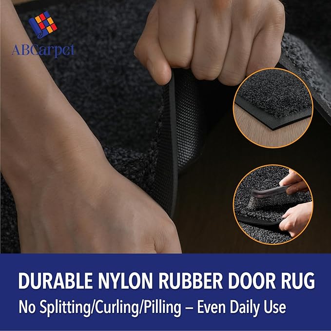 Entry Mat, Upgraded Non-Slip Inside Door Mats for Home Entrance, Ultra-Thin Super Absorbent, Machine Washable Indoor Door Mats for Front Back Door, Shoes, Paws, 1'5" x 2'6"