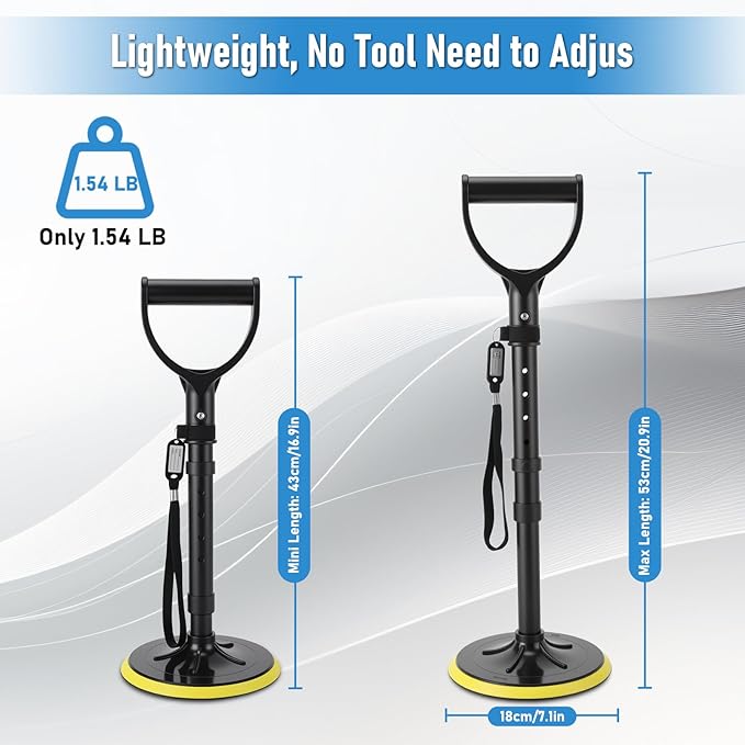 Mobility Aid Tool, 5 Height Adjustable Standing Assist Devices, Stand Assist Aid for Elderly, Elderly Lift Assist Supports Equipment for Gardening Weeding Floor Maintenance