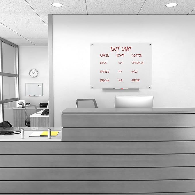Staples TRU RED Tempered Glass Dry Erase Board, Frosted, 4-ft x 3-ft (TR61199)