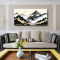 amatop Abstract Mountain Wall Art, Large Modern Canvas Print - Black White and Gold Landscape Nature Picture, Horizontal Inspirational Artwork for Living Room, Office, Bedroom and Bathroom Wall Decor (48x24 Inch)