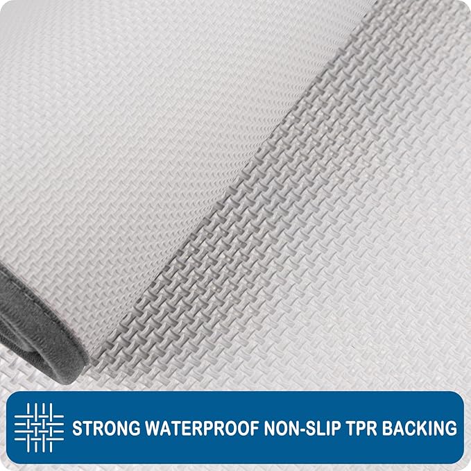 PURRUGS Machine Washable Kitchen Runner Rug 24" x 70", Non-Slip/Skid Hallway Runner Rug, Super Absorbent Soft Area Rug for Kitchen, Hallway & Laundry, Rolled Packaging, Grey