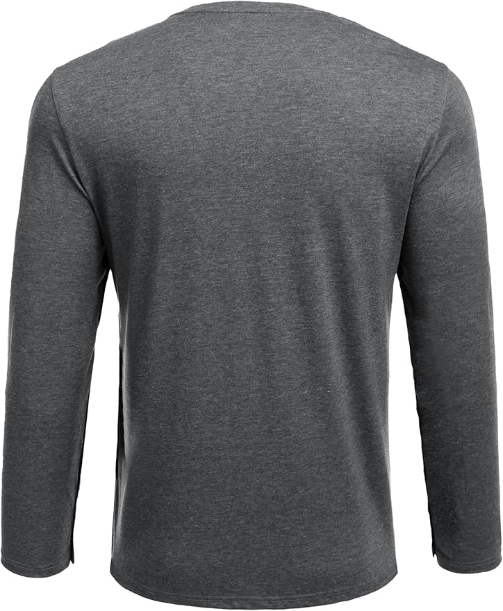 Deyeek Men's Post Shoulder Surgery Recovery Shirts Full Tear Away Long Sleeve Snap Chemo Port Access Shirt