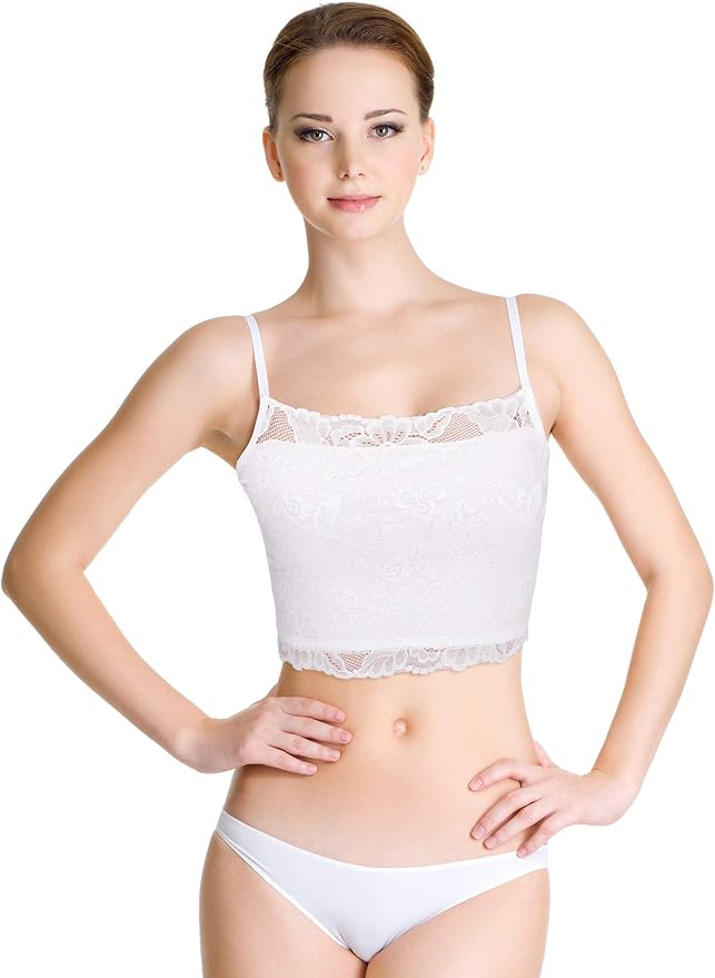 Boao 4 Pieces Women's Lace Camisole Stretch Half Cami Breathable Bra Comfort Lace Bralette Top for Lady Girls