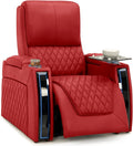 Seatcraft Apex Zero-Gravity CoolZero Italian Leather Home Theater Seating, Powered Headrest, Powered Lumbar, Powered Recline, Single Recliner, Red