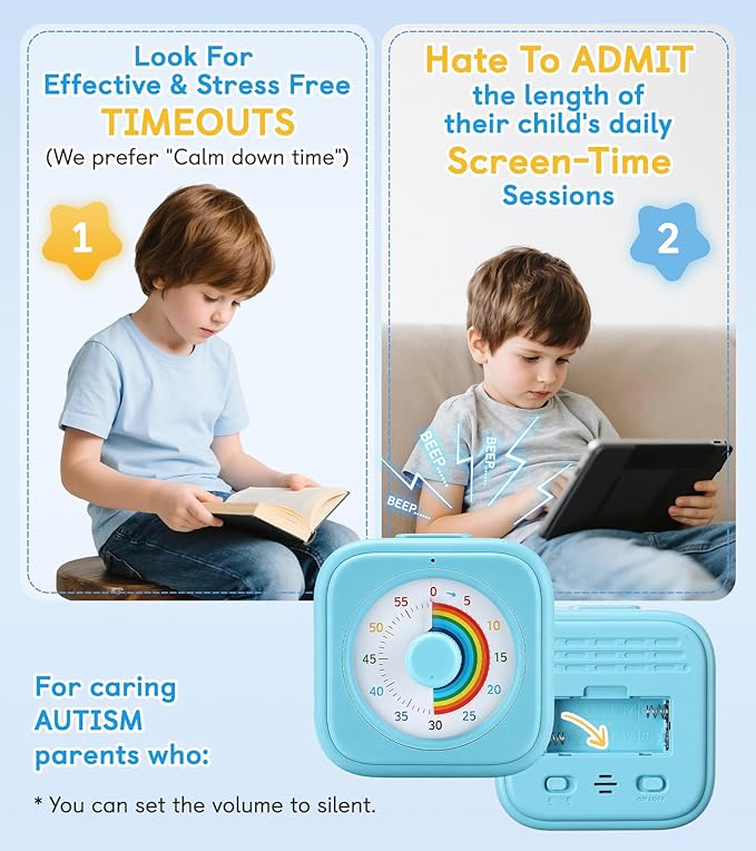 2-in-1 Visual Timer & Magnetic Visual Schedule for Kids, Autism ADHD Time Management Tool with 100+ Routine Chore Chat Magnets, Sensory Learning Materials for Home, Classroom, Special Education