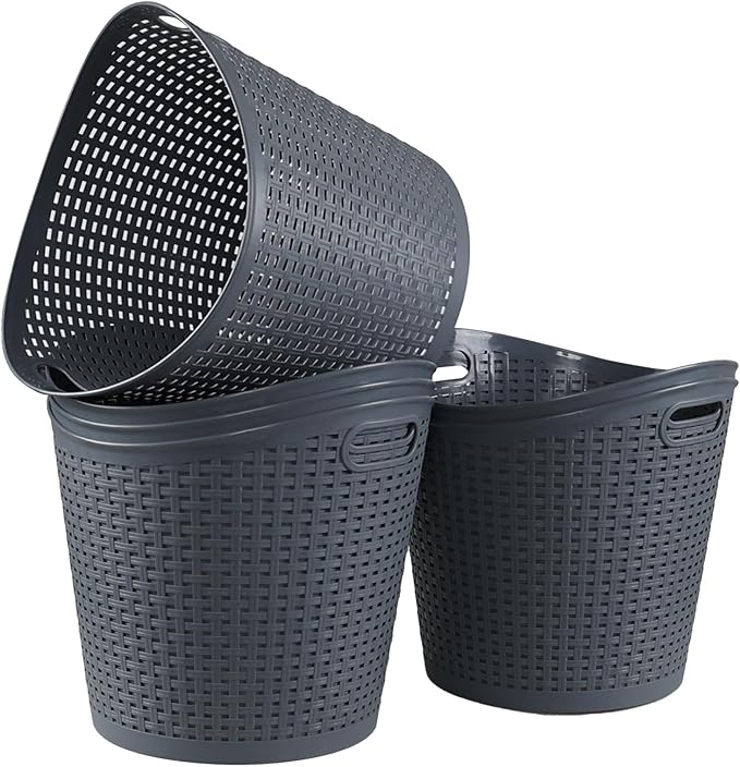 6-pack 30 Liter Large Storage Baskets, Plastic Laundry Hamper Basket