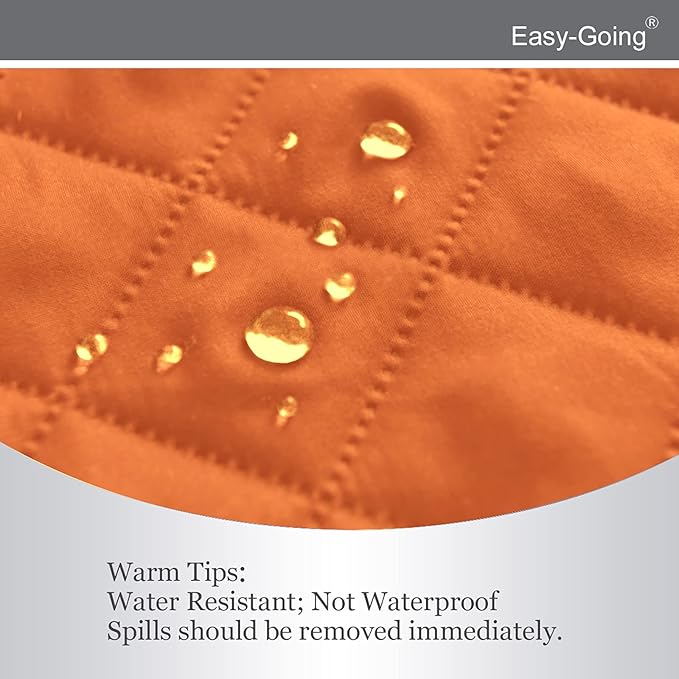 Easy-Going 4 Seater Sofa Slipcover Reversible Sofa Cover Water Resistant Couch Cover with Foam Sticks Elastic Straps Furniture Protector for Pets Children Dog Cat (XX-Large, Orange/Black)