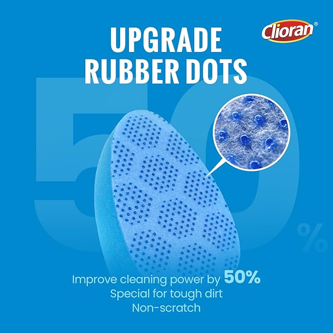 Leak Proof Dishwand Refills with Scrub Dots,Non Scratch Sponge Heads for Dish Wand,20% Thicker Heavy-Duty Scrubber Replacement,Fits Most Handles,Works with All Dish Soaps,Ideal for Kitchen