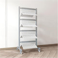 Clothing Hanger Storage System Hanger Stacker Metal Clothes Organizer with Casters, Retail Store Laundry Room Portable Hanger Stacker Holder (Color : Silver, Size : 19.7x15.7x43.3IN)