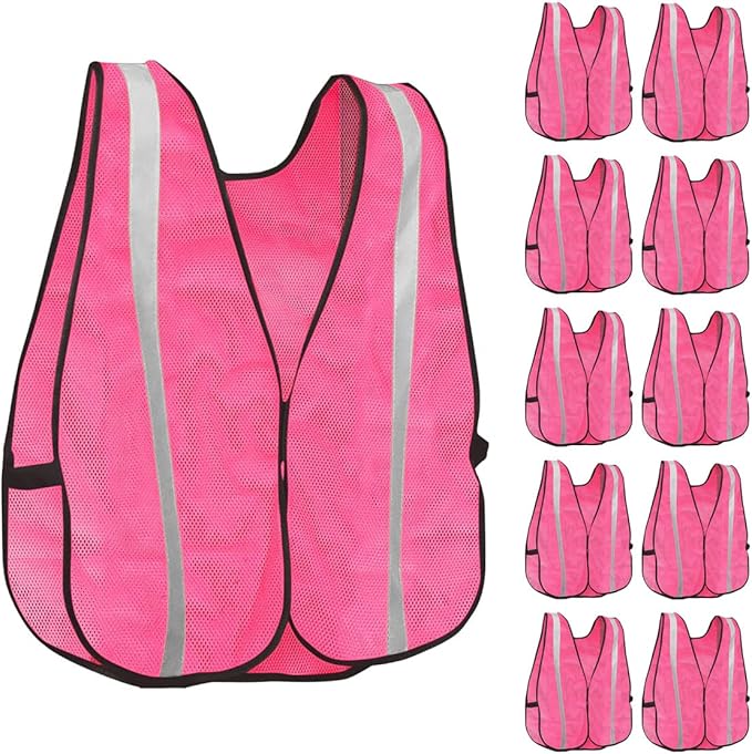KAYGO High Visibility Safety Vest 1-Inch Reflective Strips Front/Back, KG0008, Breathable Mesh, One Size, Unisex