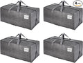VENO 4 Pack Moving Bags w/Backpack Straps, Heavy Duty, Moving Boxes Alternative, Packing Supplies, Large Storage Totes for Dorm Room Essentials with Zipper for Clothes (Gray, 4 Pack)