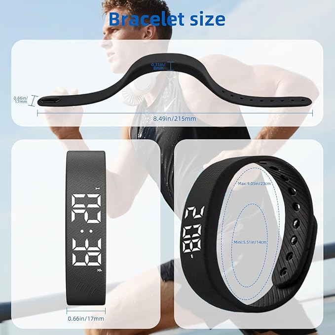 Vibrating Alarm Clock Watch for Heavy Sleepers, Silent Vibration Wake-Up Wristband for Deep Sleepers