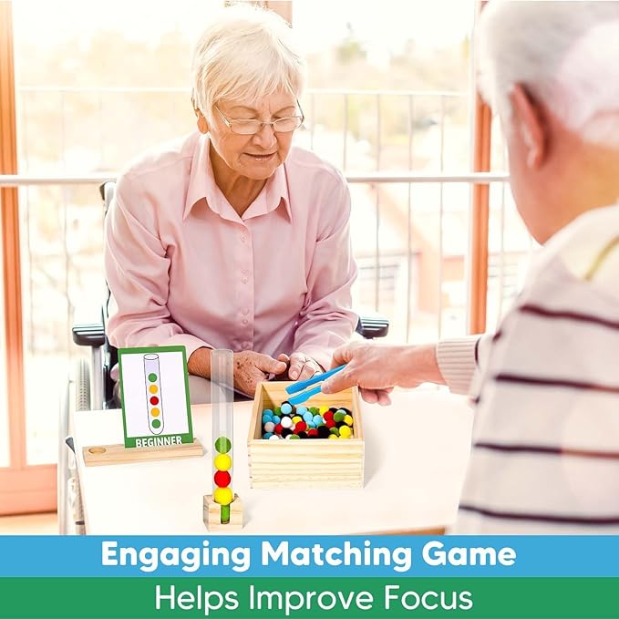 Color Sorting Dementia Activities for Seniors, Easy Brain Games for Dementia Patients, Alzheimers Products for Elderly, Memory Matching Games for Adults W/Life Interview Kit, Seniors Gifts