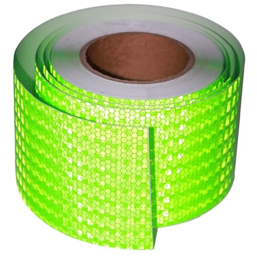 Green Reflective Tape 4 inch Wide, Outdoor Waterproof Hazard Conspicuity Warning Industrial Marking Tape (66 feet)