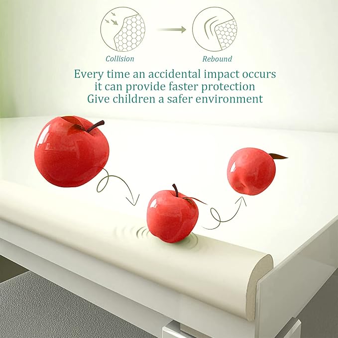 Furniture Corner & Edge Safety Bumpers,Table Edge Protectors for Baby,Fireplace Baby Proofing,Suitable for Coffee Table Desk Dresser Sharp Foam Corner Guard (Beige(4 Corner&6.5ft Safety Bumpers))