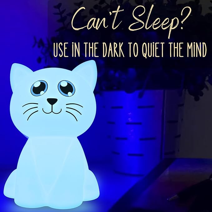 Calm Collective Calming Cat Breathing Trainer Light for Calming Stress, Anxiety Relief Items for ADHD, Mindfulness Meditation Tools, Great Self Care and Mental Health Gifts