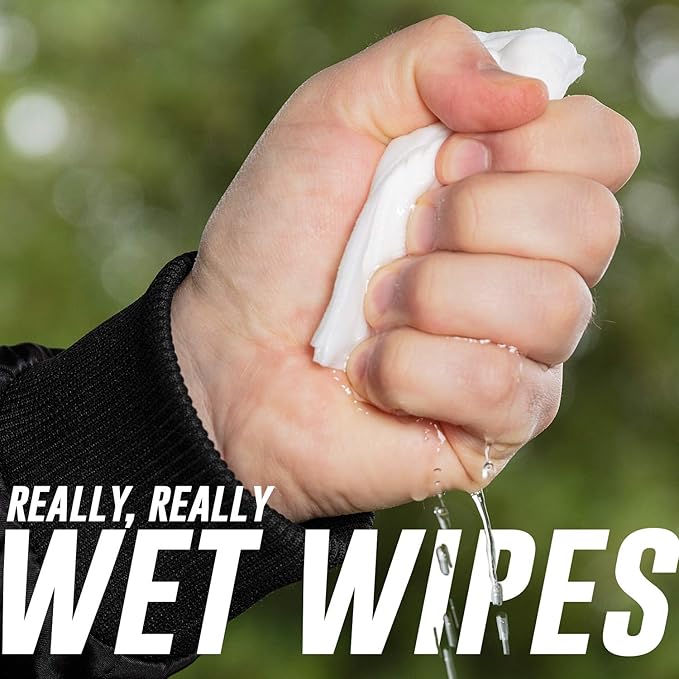 Surviveware Biodegradable Wipes Men or Women - Shower Wet Wipes Face, Body & Butt - Outdoors, Travel, Camping & Post Workout - Total of 60 Wipes - 15 Count, Pack of 4