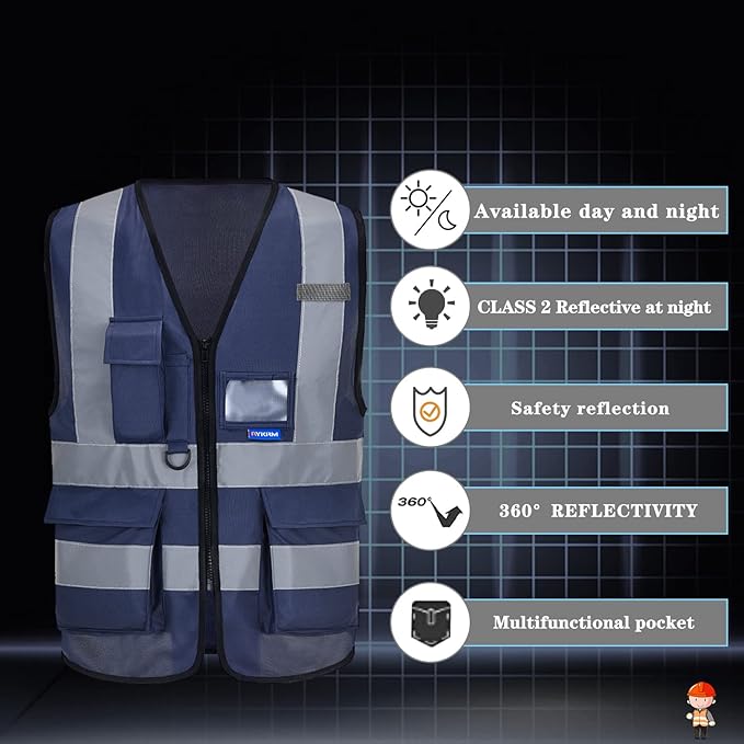 A-SAFETY XSmall navy reflective vest