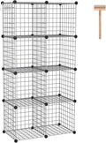 C&AHOME Wire Cube Storage, 8 - Cube Organizer Metal C Grids, Modular Shelves Units, Closet Organizer, Ideal for Home, Office, Living Room, 24.8" L x 12.4" W x 48.4" H, Silver Gray UWCS3008G