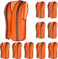 10 Pack Mount Marter Safety Reflective Vest for Outdoor Operator and Sportsmen