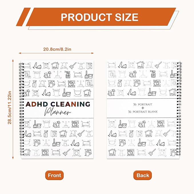 Adhd Cleaning Planner, Customizable Daily, Weekly, Monthly Home Cleaning Checklist for ADHD & Household Chore Management | Editable Organizer for Stress-Free Cleaning Routines