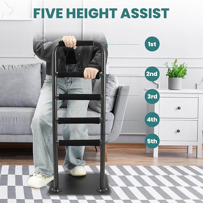 Couch Stand Assist, Stand Assist Aid for Elderly, Heavy Duty Standing Aids & Supports with Non-Slip Covers, Five Heights Sit to Stand Lift