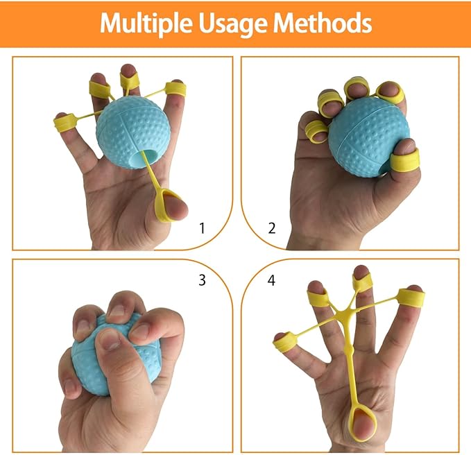 Hand Exercise Ball Squeeze Balls for Hand Therapy Finger Extension Exerciser Finger and Wrist Strengthener, Hand Grip Strengthener for Elderly, Weak Hand, Arthritis, Stroke, Carpal Tunnel