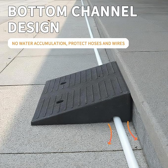 Curb Ramps for Driveway Threshold Wheelchair Doorway Sidewalks Shed Heavy Duty, 2 Pack 3.9 inch Rise, Ramps for Wheelchairs for Home Steps, Motorcycles, Lawn Mowers, 7000lbs Powersport Load ing