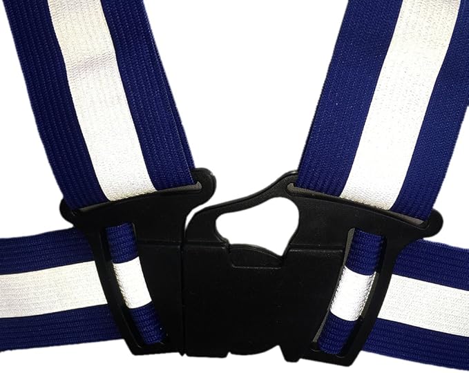 zojo Reflective Vest | Lightweight, Adjustable & Elastic | Safety & High Visibility for Running, Jogging, Walking,Cycling | Fits Outdoor Clothing (Pack of 10, Neon Blue)