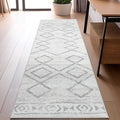 jinchan Moroccan Runner Rug 2x5 - Kitchen Machine Washable Runner Rug Modern Geometric Soft Low-Pile Lightweight Non-Slip Carpet for Entryway Hallway Laundry Room Bedroom Farmhouse (2x5ft, Grey)