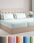 Split King 7 Piece Sheet Set - Cooling and Breathable Bed Sheets - Hotel Luxury Bed Sheets for Women, Men, Kids & Teens - Deep Pockets - Easy Fit - Soft and Wrinkle Free - Split King Ice Blue Sheets