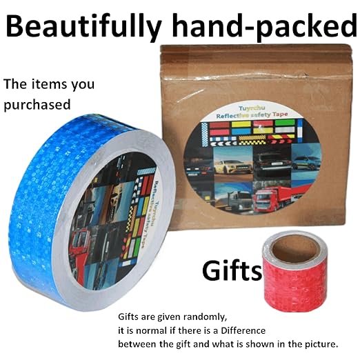 Blue Reflective Tape 2 inch Wide, Outdoor Waterproof Hazard Conspicuity Warning Industrial Marking Tape (166 feet)