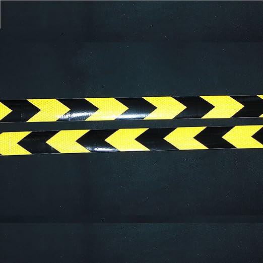 Yellow Black Reflective Tape Outdoor Waterproof 1 inch X 166 feet, High Visibility Hazard Conspicuity Safety Industrial Marking Tape
