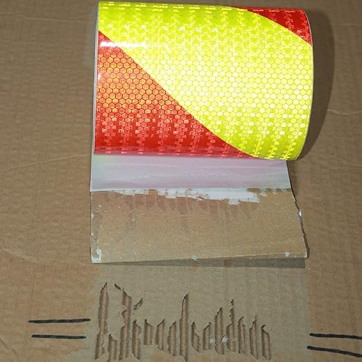 Reflective Tape Outdoor Waterproof 8 inch X 66 feet, High Visibility Hazard Conspicuity Warning Safety Industrial Marking Tape