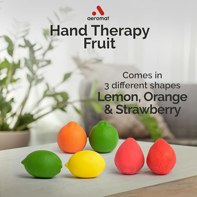 Ecowise Hand Therapy Fruit Squish Ball Pair – 2 Citrus Stress Balls for Adults, Hand Therapy and Grip Strength Trainer, Squeeze Balls for Stress Relief, Wrist and Finger Exercise, Latex-Free