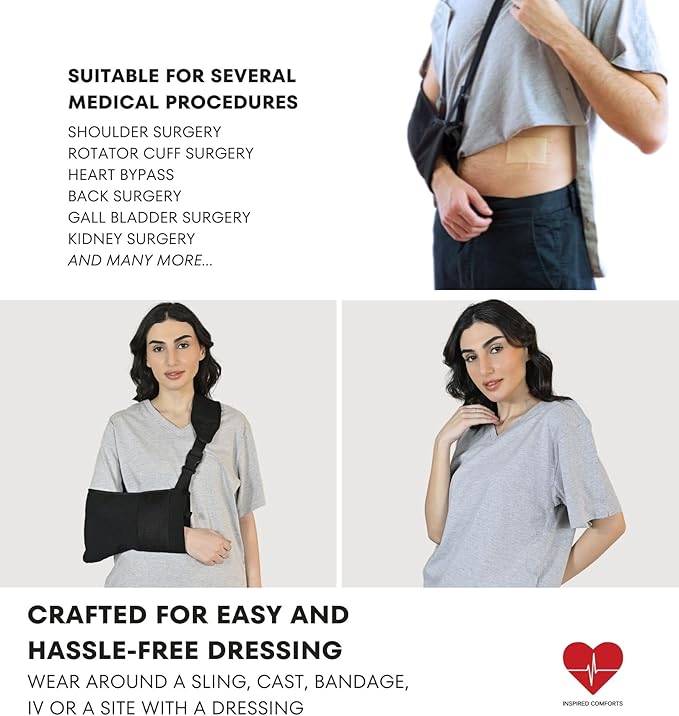 Inspired Comforts Unisex Post Surgery & Rehab V Neck Dual Access Snap Shirt