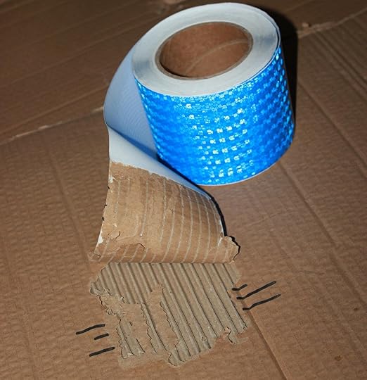 Blue Reflective Tape 4 inch Wide, Outdoor Waterproof Hazard Conspicuity Warning Industrial Marking Tape (66 feet)