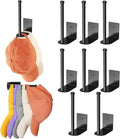 8 Pack Hat Racks for Baseball Caps, Stainless Steel Hat Organizer for Baseball Cap, Hat Holder Storage Organizer, Hat Hanger Strong Adhesive/Wall Drilled for Door, Bedroom, Closet(Black 6 in)