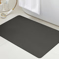 Ultra Thin Bath Mat, Upgrade Backing Non Slip Thin Bath Mats Fit Under Door, Quick Dry Ultra Absorbent Bathroom Rugs, Machine Washable Bath Rugs for Bathroom, Bathtub, Charcoal Gray/Solid/24"x17"
