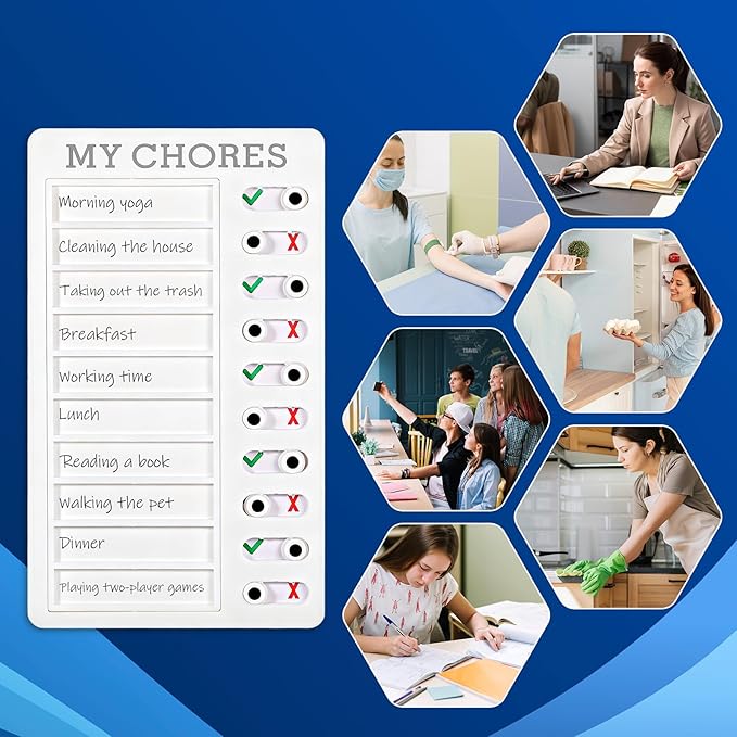 Chores Chart for Kids, Kids to Do List Board, Daily Morning Checklist, Visual Schedule, to Do List Checklist Board, Detachable RV Checklists, ADHD Tools, Slider Schedule Planning Boards