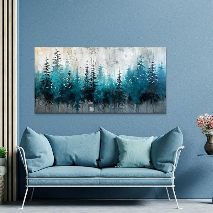MHARTK66 Framed Canvas Wall Art For Living Room Wall Decor For Office Bedroom Decorations Black And White Abstract Wall Painting Forest Tree Textured Pictures Home Decor Artworks Ready to Hang