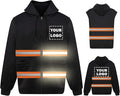 YOWESHOP High Visibility Reflective Safety Hoodie Jacket With Removable Sleeves Hi Vis Outdoor Protective Workwear Unisex
