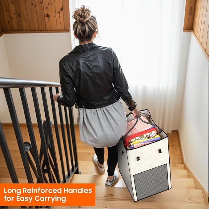 160L Laundry Basket with Wheels, Rolling Laundry Hamper with Removable Bag and Metal Frame for Dirty Clothes - Bedroom/Laundry Room/Bathroom Applicable （Large & Tall）